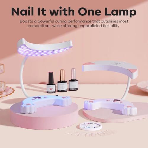 Modelones 48W UV LED Nail Lamp with Gooseneck & 3 Timers