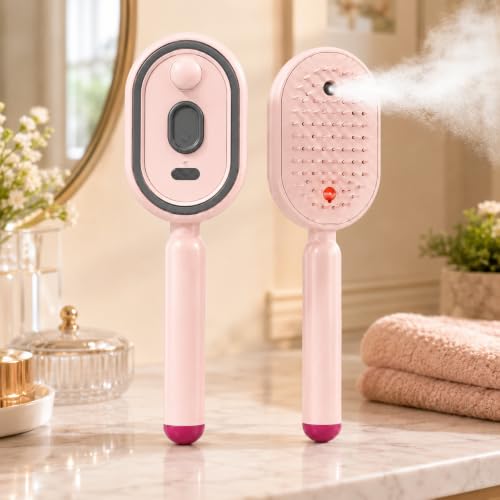 Electric Steam Hair Brush with Scalp Massage & Spray