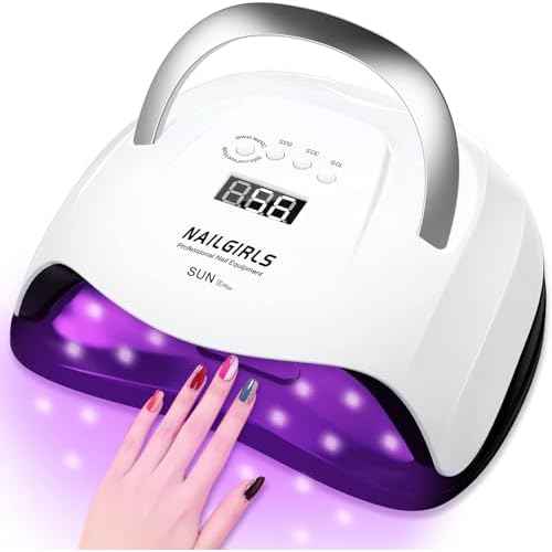 NAILGIRLS UV LED Nail Lamp,168W Fast Curing LED UV Light for Gel Nails with 4 Timer Setting Auto Sensor,Nail Dryer for Fingernail and Toenail,Salon Home Nail Art