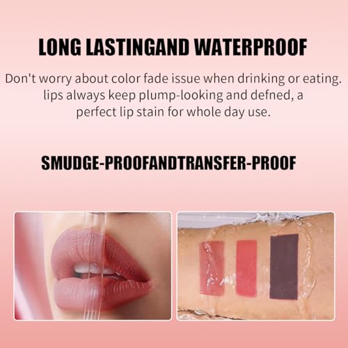 VaaKav 01 Strawverry Kiss Peel Off Lip Stain & Lip Liner, Waterproof 2-in-1 Makeup