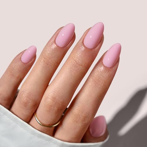 BTArtbox Press On Nails Almond Pastel Pink 32 Pc