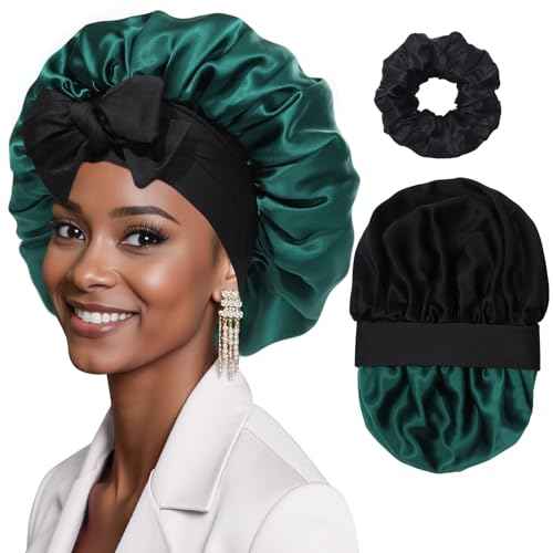 Mulberry Silk Bonnet Sleeping Women Curly Hair Bonnets Tie Band Double Layer Reversible Sleep Bonnet Silk Hair Wrap Sleep Cap