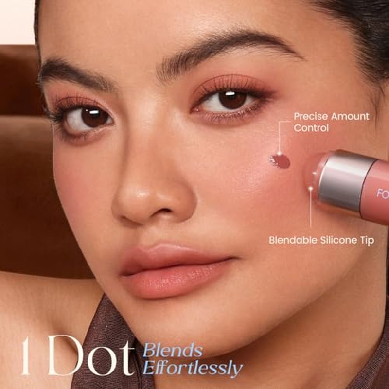 FOCALLURE Lip and Cheek Tint - Matte Cream Blush & Eye Color, Milk Tea