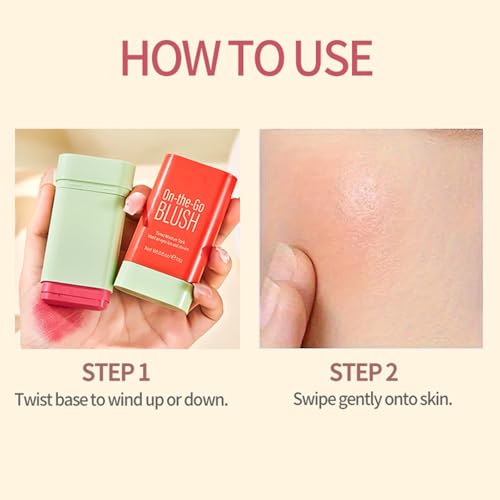 3-in-1 Blush Stick Set - Pink, Red & Coral for Cheeks, Lips & Eyes