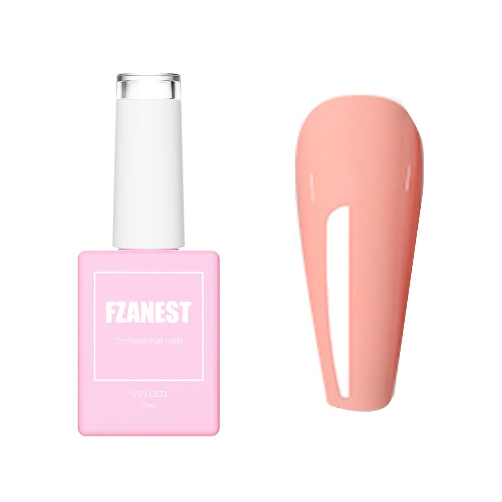 FZANEST Orange Pink Gel Nail Polish,Summer Color Yellow Nail Art Gel Polish Soak Off LED UV #D25