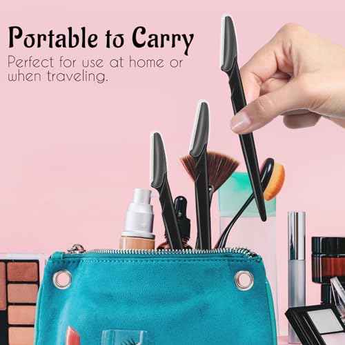 6 Pcs Black Eyebrow Razor, Face Razors Multipurpose, Facial Razors for Women Men, Eyebrow Trimmers Shaver with Protective Cover, Dermaplaning Tools for Face Body Use, Facial Hair Removal Tools