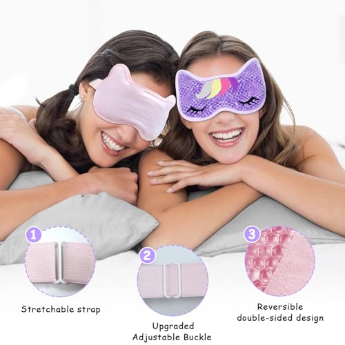Cooling Eye Mask Gel - Reusable Hot Cold Therapy, 2 Pack