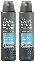 Dove Men Care Dry Spray Antiperspirant - Clean Comfort 3.8 oz (2 Pack)
