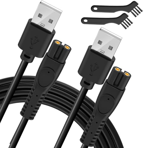 5V Charger Cord for Philips One Blade QP2724 QP2834, MG7910 MG5910 MG9510, 2000 2400 3600 Series Norelco X3001 S3341 S5880 S3243 S7887 X3052 Electric Shaver USB Cable[2-Pack]