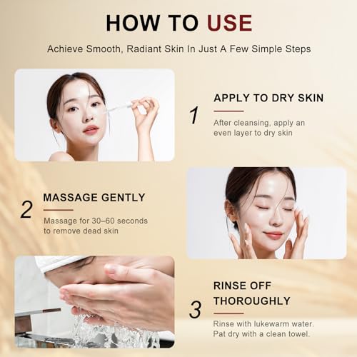 White Rice Peeling Ampoule Exfoliating Serum 80ml, Peel Shot Glow Exfoliating Face Serum, Soft Exfoliating Body Scrub Dead Skin Cells, Whitehead Blackheads Remover for All Skin Types korean skin care