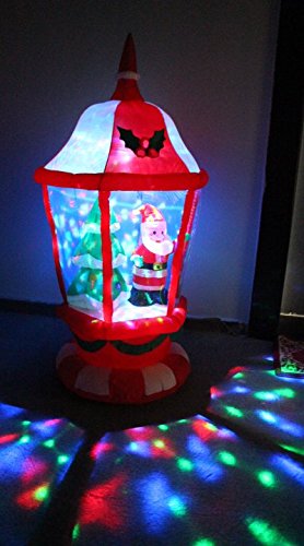 6 Foot Tall Lighted Christmas Inflatable Lantern with Santa and Tree LEDs Yard Decoration