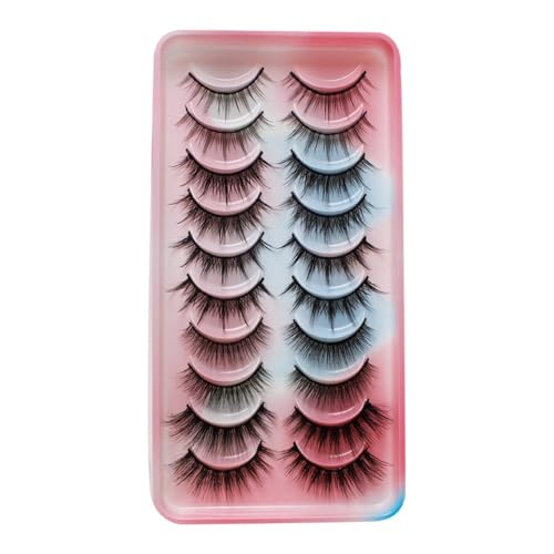 Charklik Wispy Mink Lashes - Natural Fluffy False Eyelashes 10 Pairs