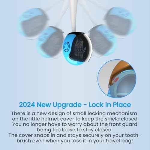 Helmet Toothbrush Covers Caps, Toothbrush Head Protector for Household Travel, Fits Most Manual and Electric Toothbrushes, 6 Count (Black, White, Grey, Blue, Pink, Red)