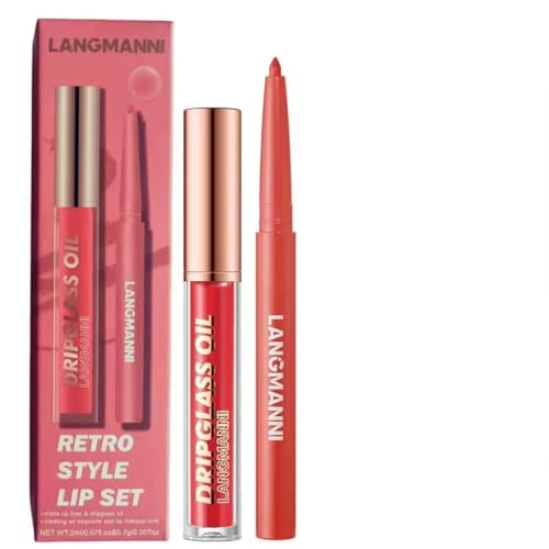 2-Piece Lip Liner & Gloss Set – 6 Colors, Long-Lasting Waterproof