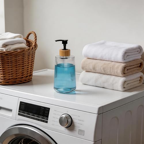 Glass Soap Dispenser 12oz with Bamboo Pump