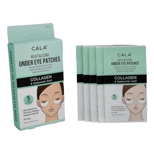 Cala Under Eye Patches Collagen + Hyaluronic Acid, Firming Hydrating Eye Masks to Depuff & Brighten, Helps Soften Fine Lines, 5 Pairs, 10?20 Minute Use