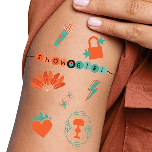 Showgirl Temporary Tattoos, 12 Sheets (96 Tats) Party Favors
