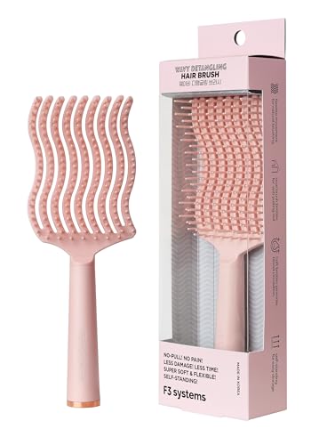 Wavy Detangling Brush with Flexible Soft Bristles for Wet & Dry Hair – Scalp Massage