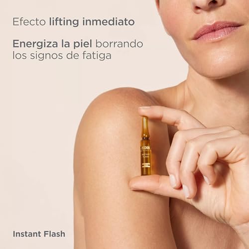 ISDIN Isdinceutics Instant Flash Firming and Lifting Serum for Face with Antioxidants and Hyaluronic Acid - 5 ampoules, 0.06FL OZ x 5
