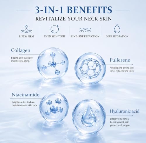 MACEG Lumé Neck Firming Cream with 5-Roller Applicator - Anti-Aging Collagen Lift