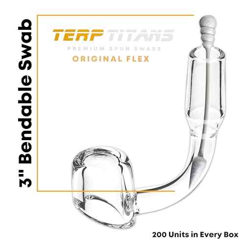 TerpTitans Original Flex ? Flexible Cotton Swabs, 400 Count ? Spiral Tip For Max Absorption and Fine Point Tips For Tight Spaces | Zero Plastic Packaging | 2-Pack