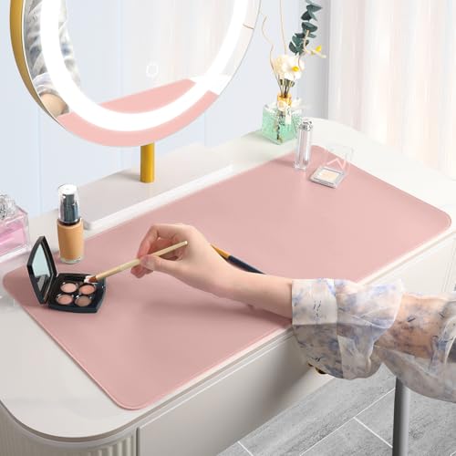 Dual-Sided Makeup Mat 19.7x11.8 in Waterproof Desk Pad