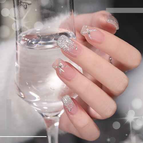 GAOY Platinum Cat Eye Gel Nail Polish, 16ml Silver Glitter Holographic Nail Polish with Magnet, Reflective Translucent UV Gel, 2230 Star Shower