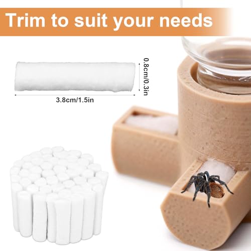 100 Cotton Rolls for Jumping Spider Water Dispenser - Absorbent Replacement Wick