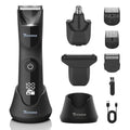 Electric Body Hair Trimmer Shaver - 3 in 1 Pubic Trimmer for Men - Bikini Trimmer for Women - No Nick Groin Ball Razor with Ceramic Blade Head, Wireless Dock Charging