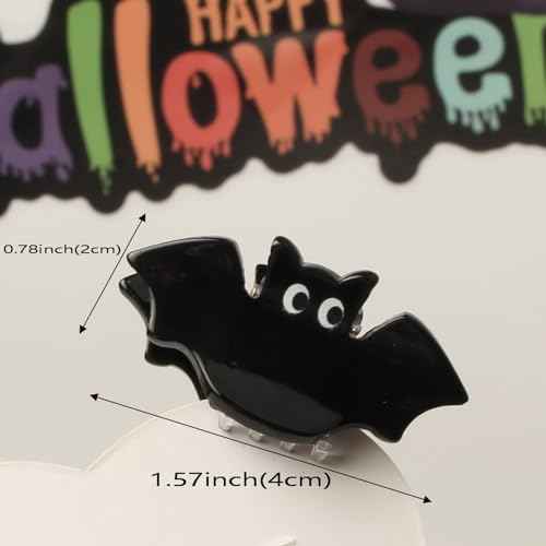 Mini Halloween Hair Claw Clips for Girls Pumpkin Ghost Bat Spider Web Designs Hair Clips Cute Halloween Hair Accessories