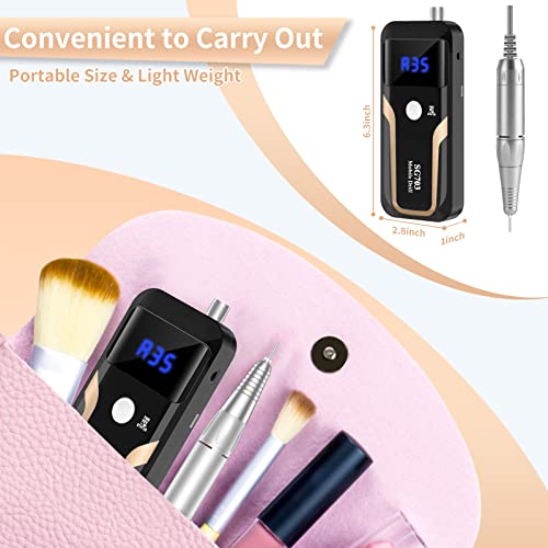 Portable Nail Drill 35000 RPM Rechargeable E-File Machine