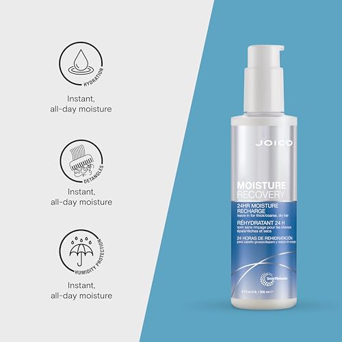 Joico Moisture Recovery 24 Hour Moisture Recharge Leave-In | For Thick, Coarse, Dry Hair | All-Day Moisture | Instantly Detangles | Reduce Breakage | Frizz Protection | With Olive Ester & Sea Kelp