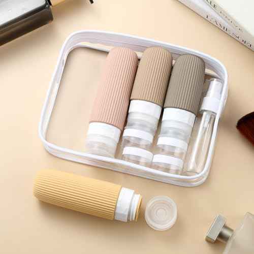 16 Pack Travel Bottles Set, TSA Approved Leak Proof Silicone Squeezable Containers for Toiletries, Refillable Travel Accessories for Conditioner, Shampoo, Lotion & Body Wash Accessories