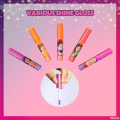 Townley Girl Disney Princess 12-Piece Flavored Kids Lip Gloss Set