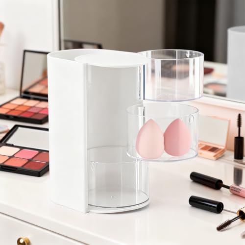 3-Layer Rotating Hair Accessory Organizer with Brush Holder