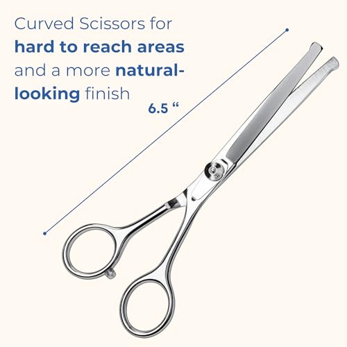Pet Grooming Scissors Set - Curved & Straight Shears for Dogs Cats