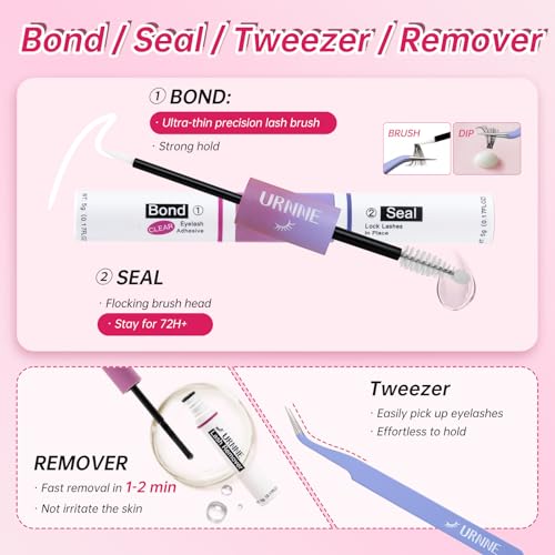 Lash Extension Kit, 320Pcs Lash Clusters, 40D Lash Clusters Kit, 9-16 mm Individual Cluster Eyelash Extensions with Lash Bond and Seal, Remover, Lash Tweezer DIY Lash Extensions at Home