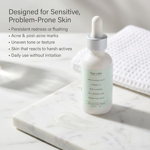 Azelaic Acid Serum with Niacinamide & Vitamin C ? Brightens Dark Spots, Reduces Redness, Helps Clear Acne Marks, Calms Sensitive Skin ? Lightweight Facial Serum