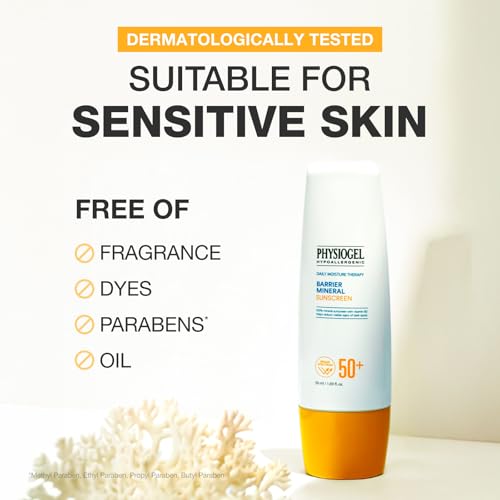 Physiogel Lightweight Moisture Korean Sunscreen, Broad Spectrum SPF 50+, Water Resistant & Safe for Sensitve Skin, Reef Friendly, Paraben-Free, Dermatologically Tested, Korean Skin Care. (Pack of 2)