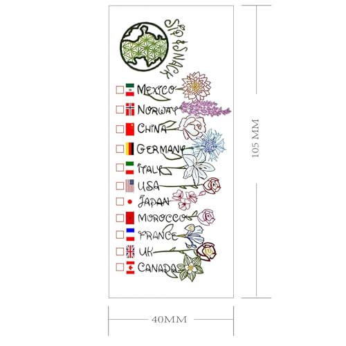 Epcot Drinking Around the World Temporary Tattoos Pack of 8