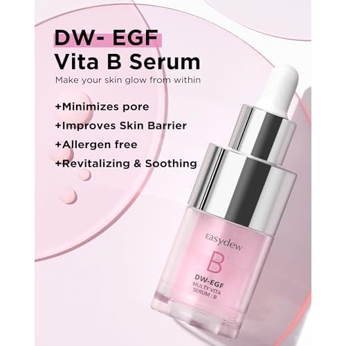 EASYDEW Multi Vita B Serum - Korean Facial Serum for Healthy Skin Barrier with Vitamin B, EGF Peptide, Ceramide NP, Panthenol - Hydrating, Revitalizing and Strengtening Skin Barrier, 0.47 fl.oz.