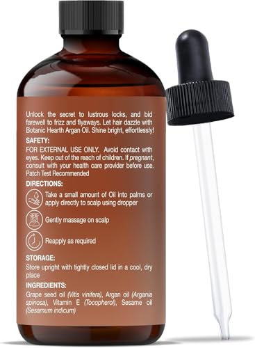 Botanic Hearth Argan Hair Oil - Hydrating & Frizz Control, 4 fl oz