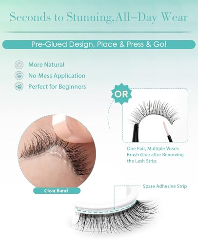 Obeyalash Self Adhesive Eyelashes 10mm - No Glue Pre Glued Lashes