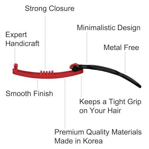 14pcs Hair Barrettes Set for Women and Girls, Hair Clips for Thick Thin Fine Hair, Non-metal Hair Accessories, Non-Slip Grip Handmade Snap Hairpin, BPA Free, Made in KOREA