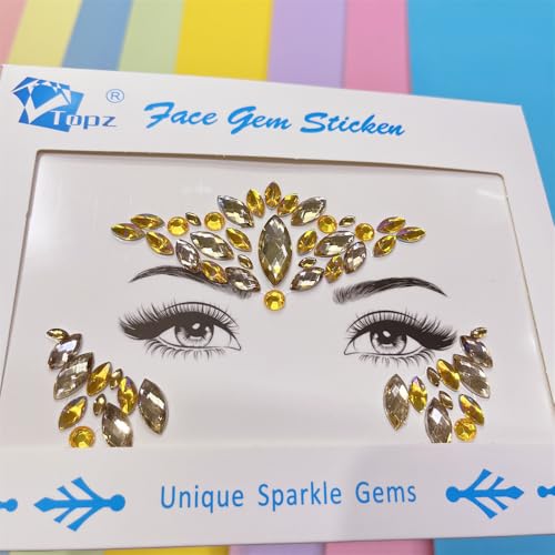 face gems silver gold halloween makeup face jewels body glitter rhinestone rave festival face body temporary tattoos felf-adhesive crystal sticker for music festivals bohemian