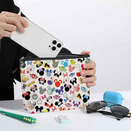 Cute Cartoon Mouse Makeup Bag Animal Lovers Gifts for Women Female Her Teen Daughter Cousin Best Friend Sister BFF Magic Mouse Stuff Cosmetic Bag Wizard Gifts Mothers Nurse Day Graduation Birthday