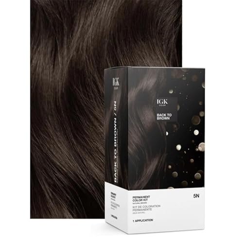 IGK Permanent Hair Color Kit + Hair Gloss Toner Bundle | 5N Back To Brown & Brown Bella | Long-Lasting Color, Tone Refresh & Shine | 4.75oz & 6oz