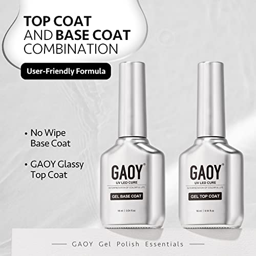 GAOY Gel Top Coat & Base Coat Set - 16ml Bottles