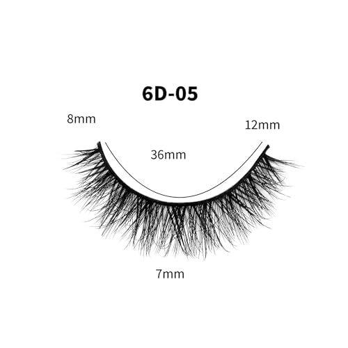 False Eyelashes - 10-Pack Mink Lashes - Wispy Lashes ? Natural Looking Dramatic 3D Effect Fake Lashes ? Fake Eyelashes Kit ? Lightweight False Lashes - Faux Cat Eye Lashes - Lash Strips (6D-05)