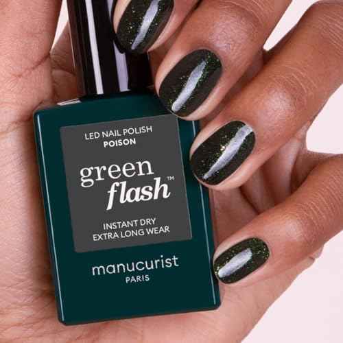 Manucurist ? Green Flash LED Gel Nail Polish ? Vegan ? 12-Free, Plant-Based (58%) Gel Polish ? Made in France ? 0.5 fl oz (POISON)